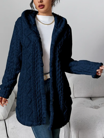 Oversized Gebreid Dames Teddy Vest met Capuchon