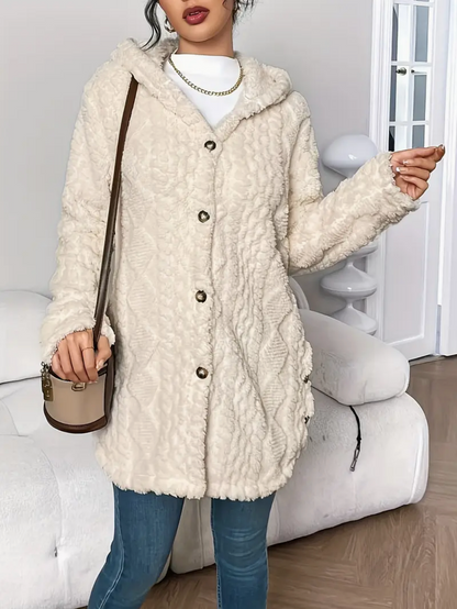 Oversized Gebreid Dames Teddy Vest met Capuchon