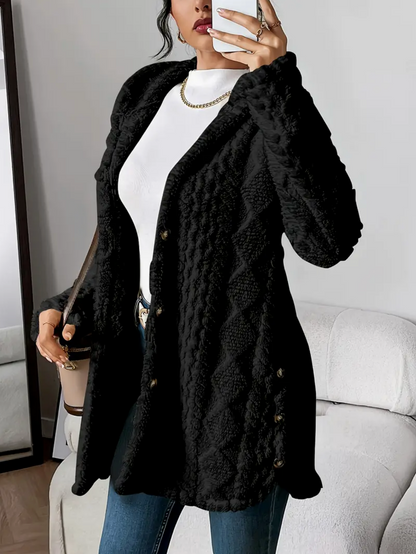Oversized Gebreid Dames Teddy Vest met Capuchon