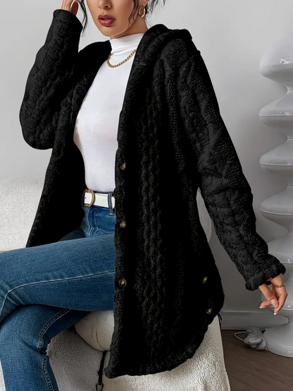 Oversized Gebreid Dames Teddy Vest met Capuchon