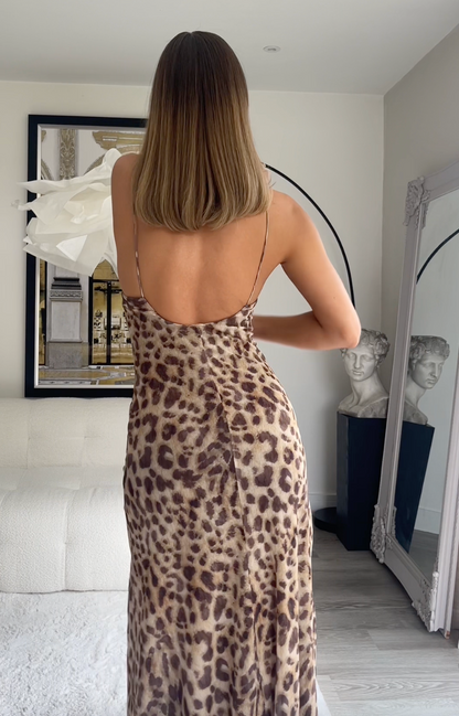 Assa | Maxi-Jurk Met Luipaard Print