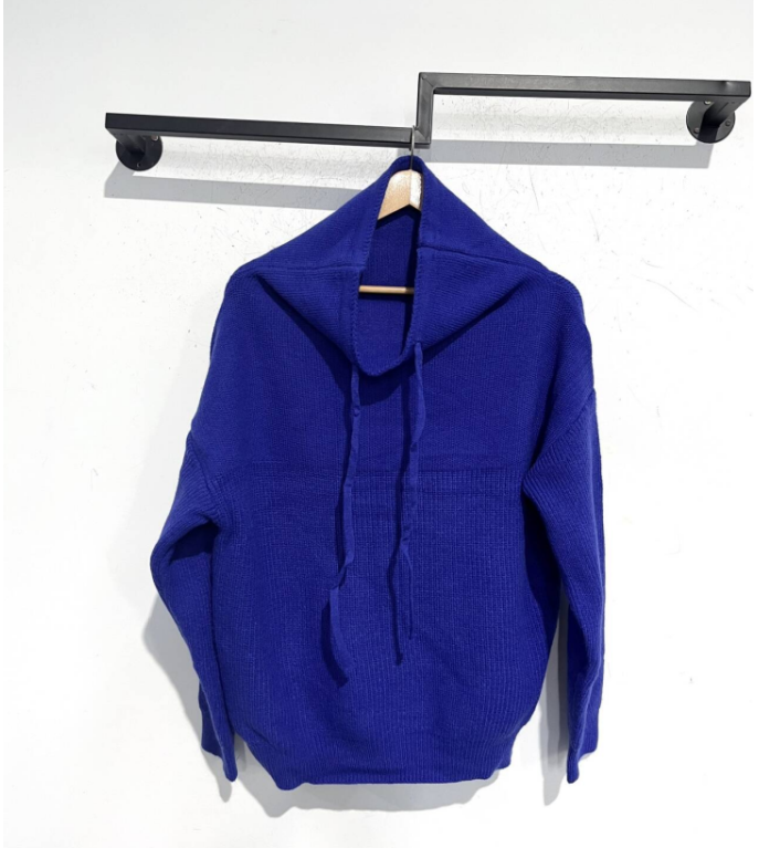 Knitted Oversized Hoodie with Hood