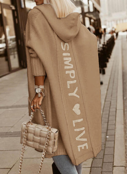 Oversized Lang Dames Vest met Capuchon en Print