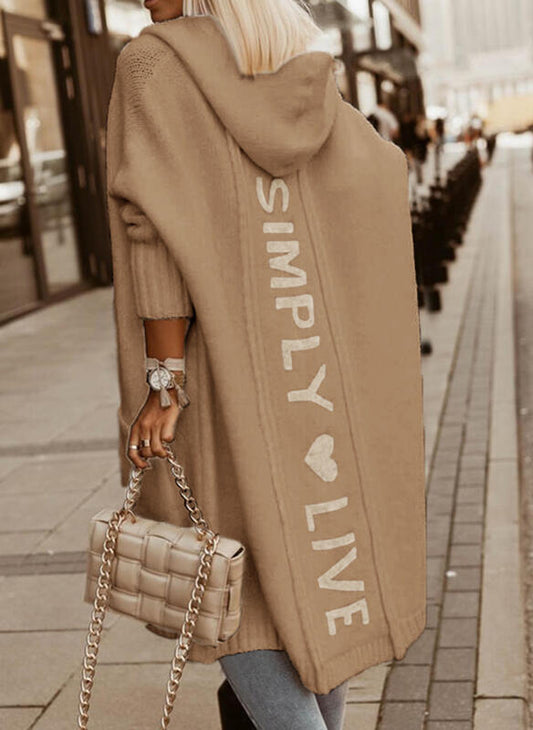 Oversized Lang Dames Vest met Capuchon en Print
