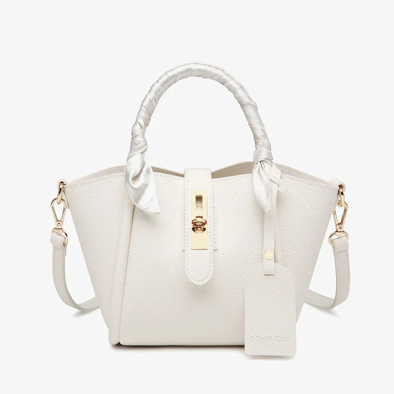 Tery | Luxe Handtas met Sjaaldetail en Gouden Sluiting