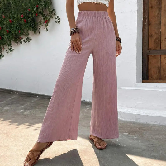 Cady | Zomerse Wijde Broek met Luchtige Textuur