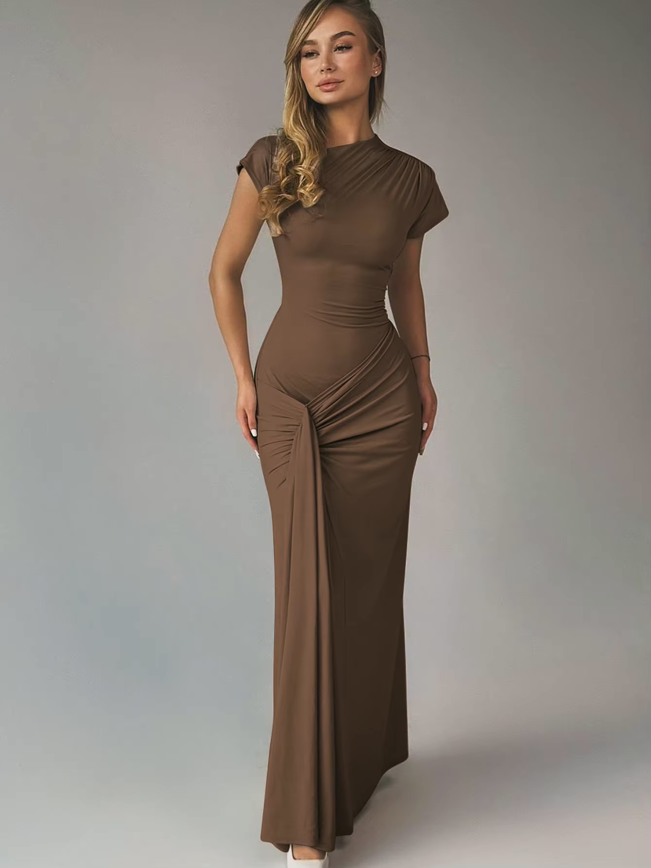 Nicki | Elegante Gedrapeerde Maxi Jurk