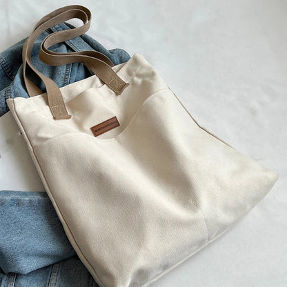 Leola | Minimalistische Canvas Schoudertas met Dubbele Vakken