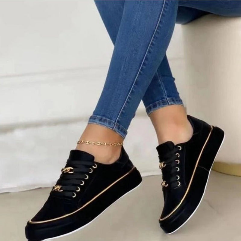 Baskets orthopédiques pour femmes avec lacets et semelle basse