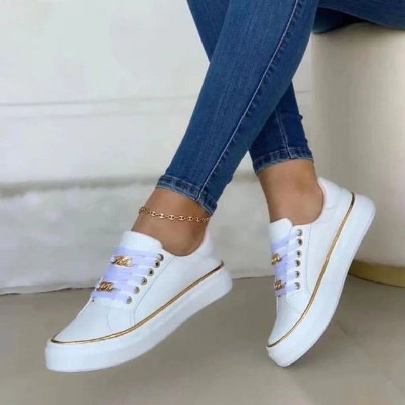 Baskets orthopédiques pour femmes avec lacets et semelle basse