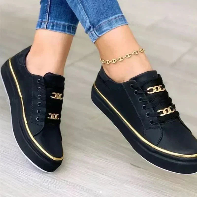 Baskets orthopédiques pour femmes avec lacets et semelle basse