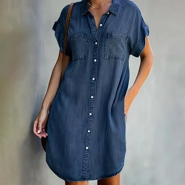 Kirsten | Zomerse Denim Shirtjurk