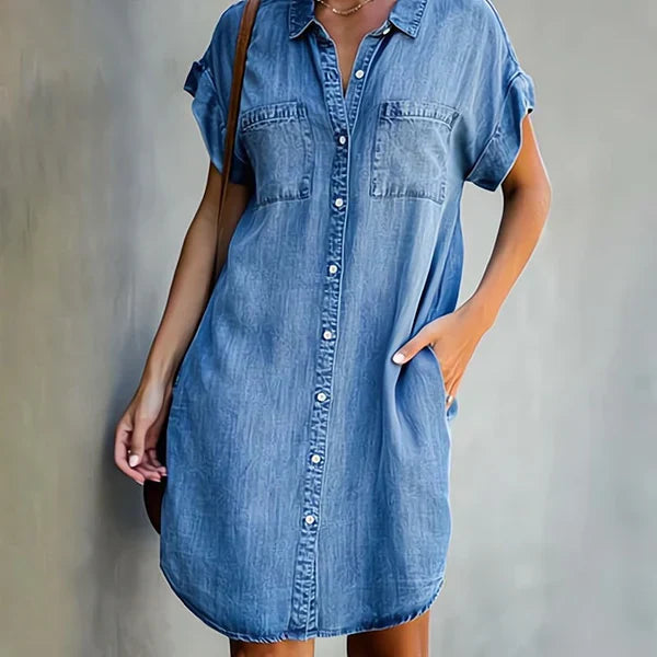Kirsten | Zomerse Denim Shirtjurk