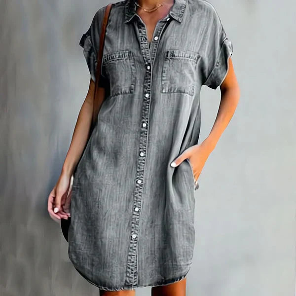 Kirsten | Zomerse Denim Shirtjurk