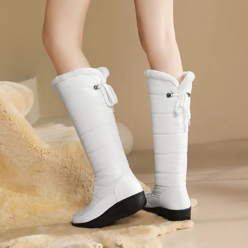 Comfortabele Dames Kniehoge Winterlaarzen met Voering