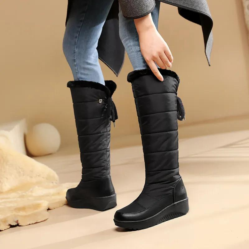 Comfortabele Dames Kniehoge Winterlaarzen met Voering