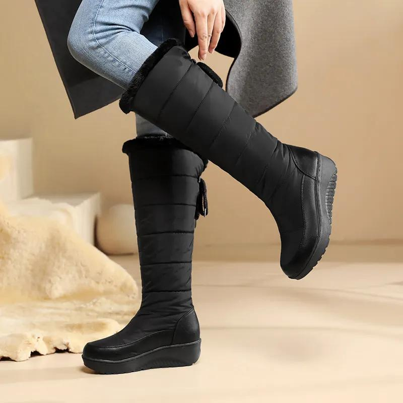 Comfortabele Dames Kniehoge Winterlaarzen met Voering