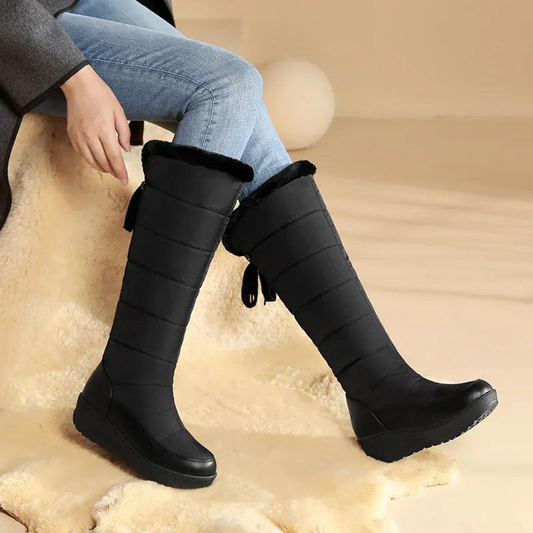 Comfortabele Dames Kniehoge Winterlaarzen met Voering