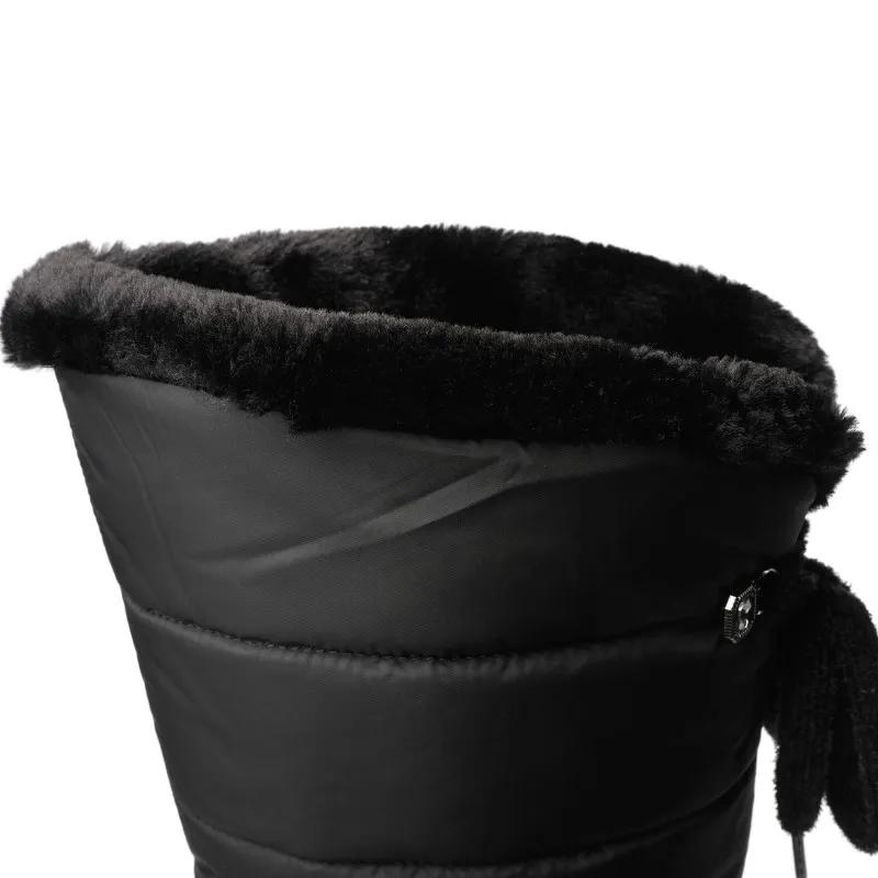 Warme Dames Kniehoge Winterlaarzen met Bontvoering