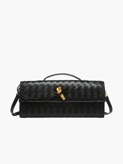 Dames Handtas met Woven Design en Gouden Sluiting