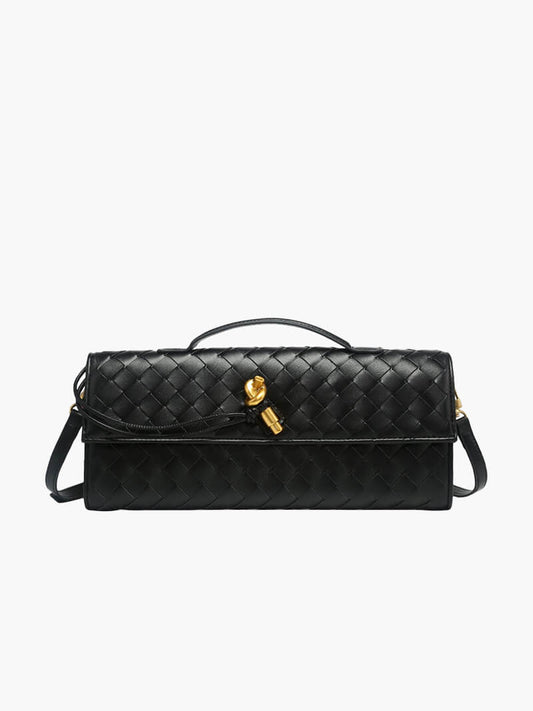 Dames Handtas met Woven Design en Gouden Sluiting