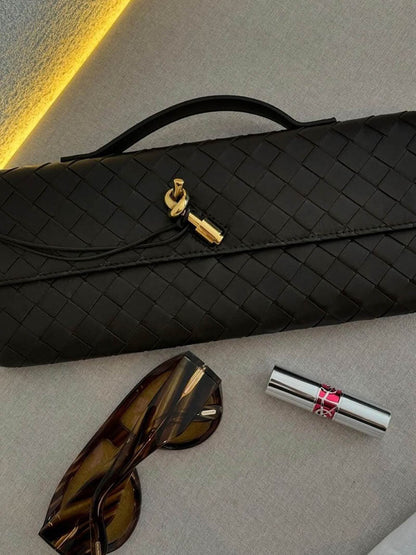 Dames Handtas met Woven Design en Gouden Sluiting