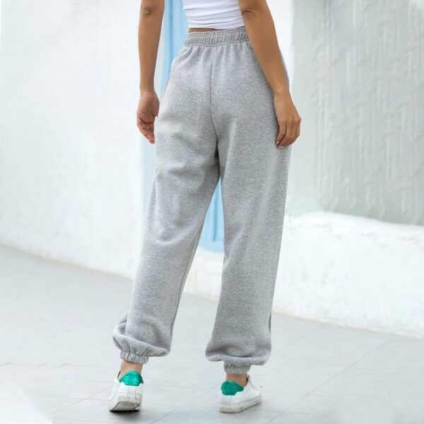 Gray Oversized Women's Joggers with Elastic Waist