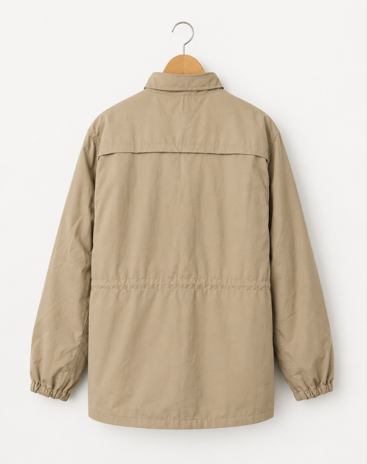 Women’s Lightweight Jacket with Zipper, Waist Drawstring, and Pockets Mid-Layer Jacket for Spring and Fall
