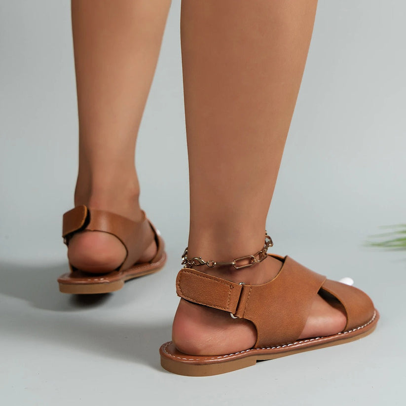 Fabrice | Stijlvolle Leren Sandalen met Kruisband Design