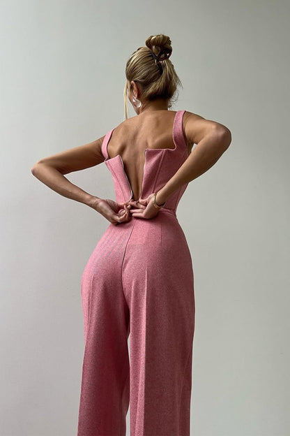 Stijlvolle 3-delige Dames Set met Luxe Blazer en Wijde Pijpen Pantalon