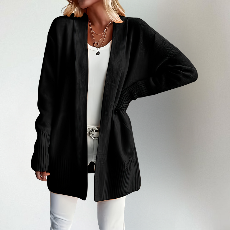 Strickjacke Damen | Rippdetails & Offener Schnitt
