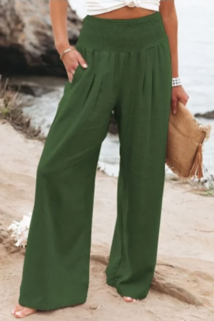Pantalon Palazzo Femme Aérien À Jambes Larges Et Taille Haute