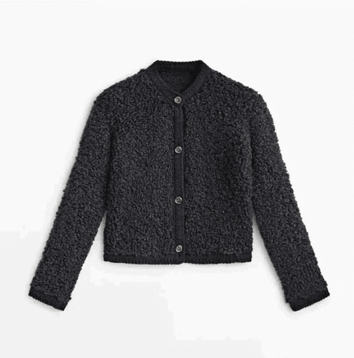 Comfortable Women's Teddy Style Mid Jacket with Buttons