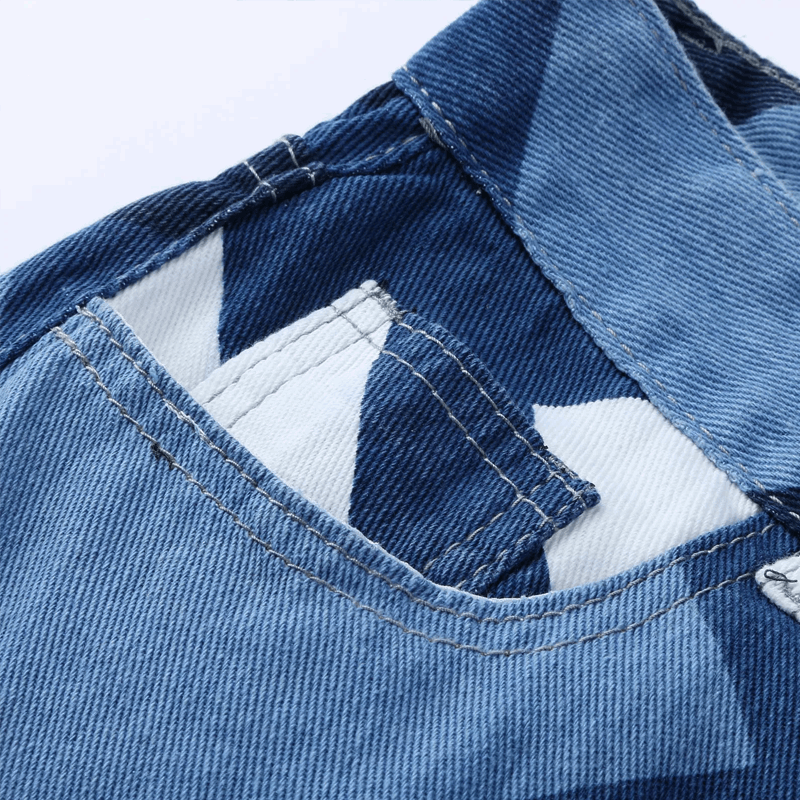 Leonela | Trendy Patchwork Wide-Leg Jeans met High-Waist