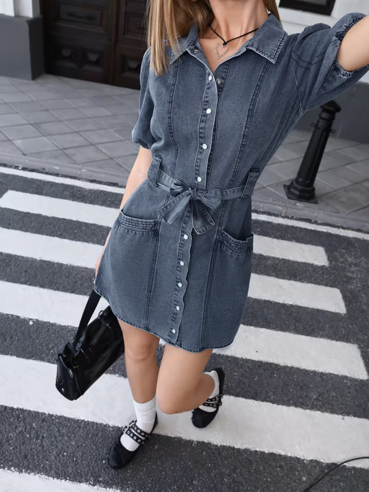 Whitney | Fitted Denim Dress - Mini