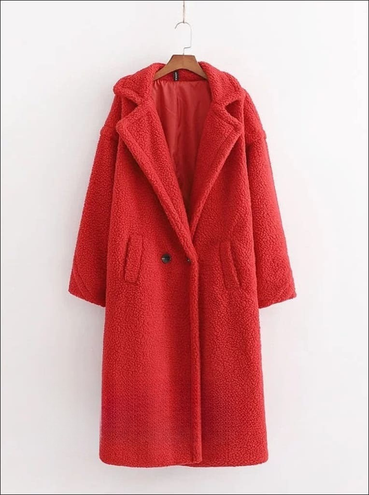 Soft Oversized Women's Winter Coat with Long Teddy Fit