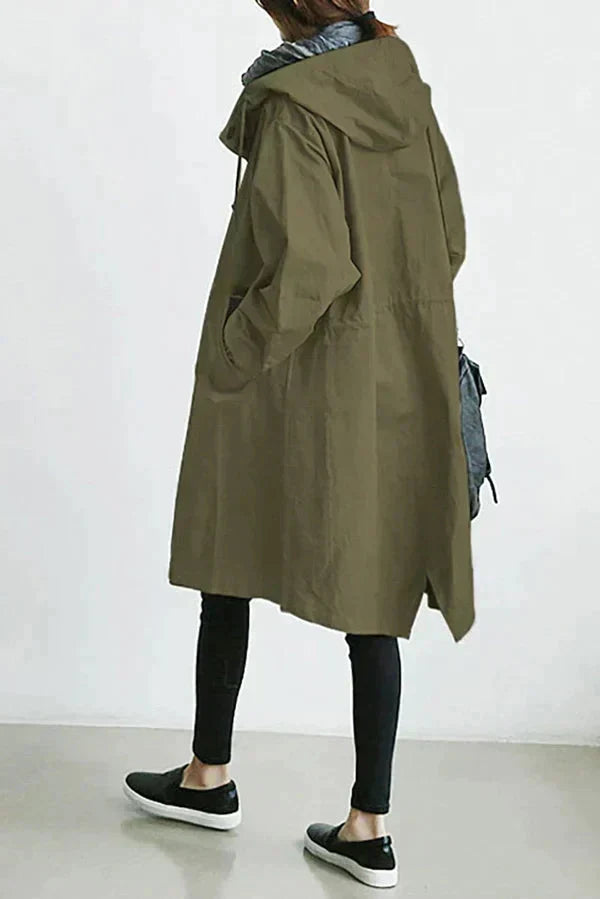 Elegante Waterdichte Dames Regenjas met Capuchon