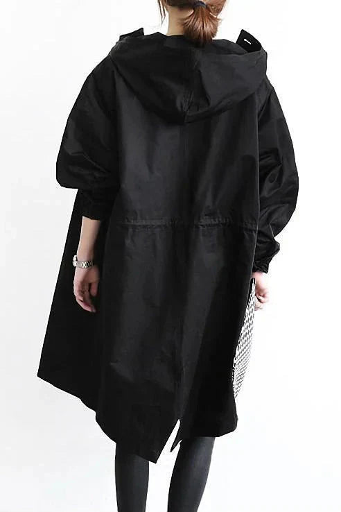 Elegante Waterdichte Dames Regenjas met Capuchon