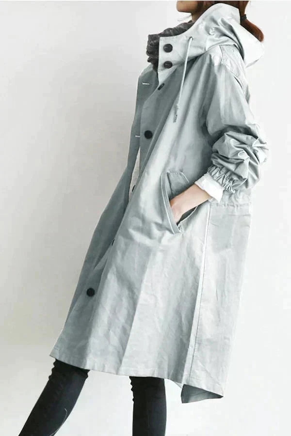 Elegant Waterproof Women's Raincoat with Hood