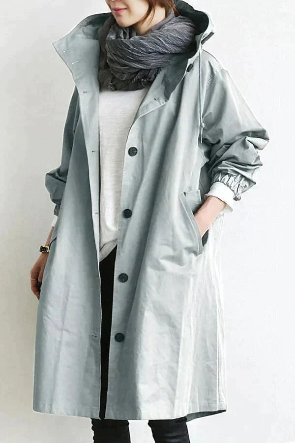 Elegant Waterproof Women's Raincoat with Hood