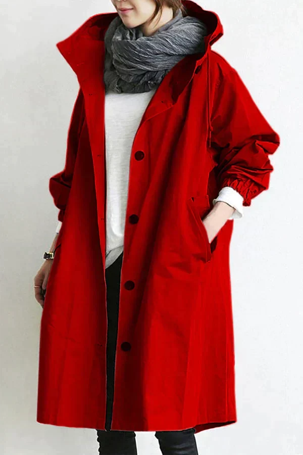 Elegant Waterproof Women's Raincoat with Hood