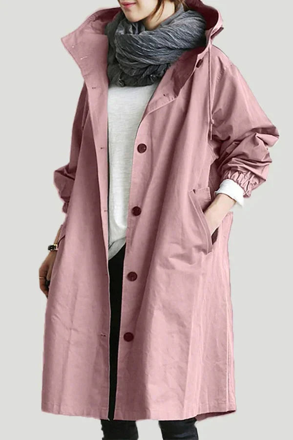 Elegant Waterproof Women's Raincoat with Hood