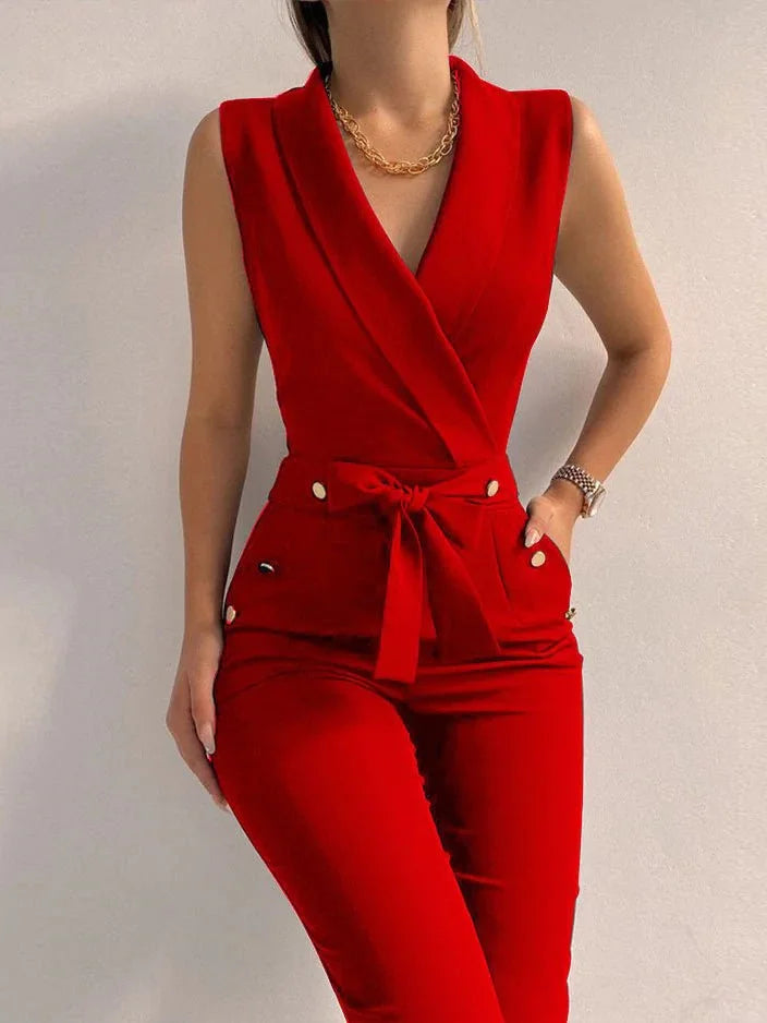 Janet | Mouwloze Blazer Jumpsuit