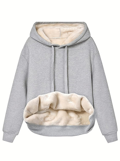 Warme Oversized Dames Winterse Fleece Hoodie met Capuchon