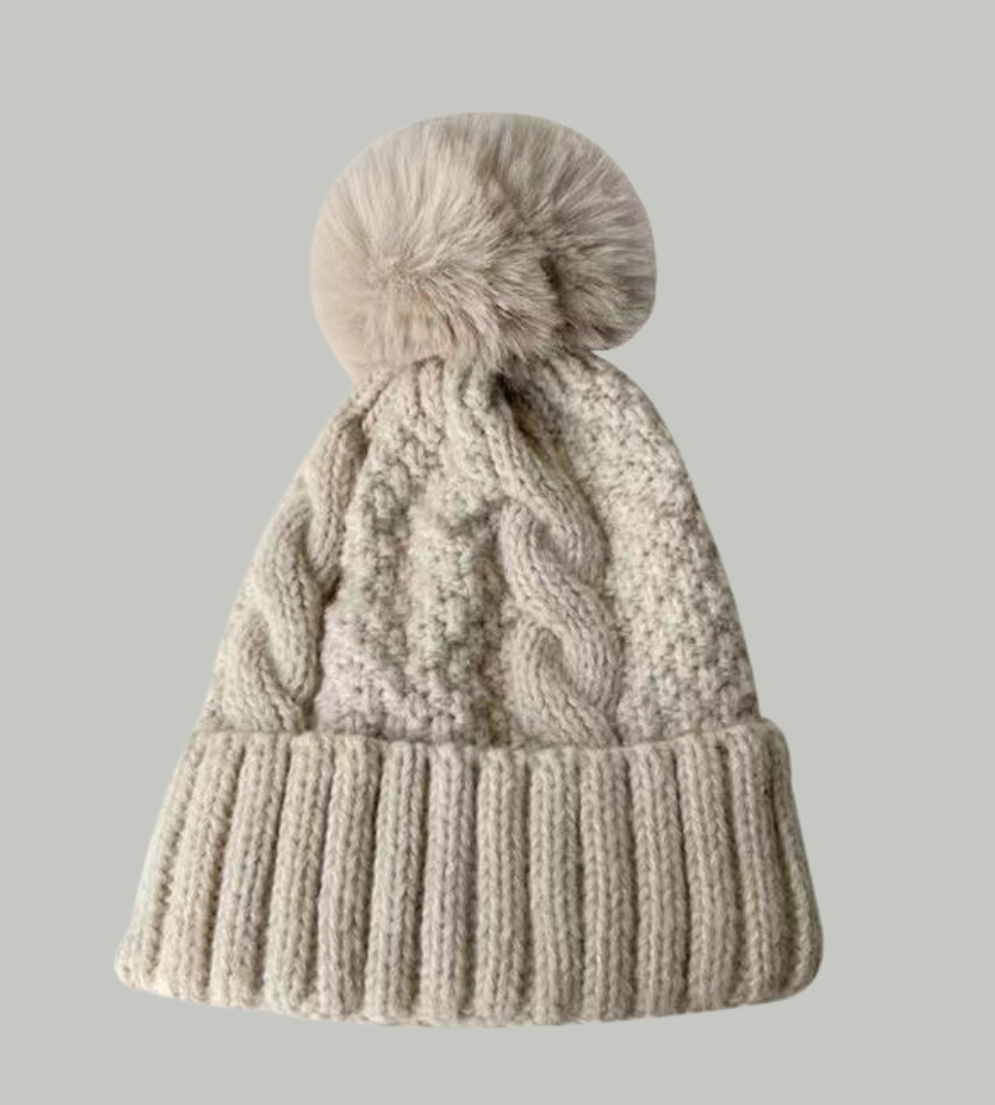 Warme Winterse Dames Gebreide Muts met Pompon