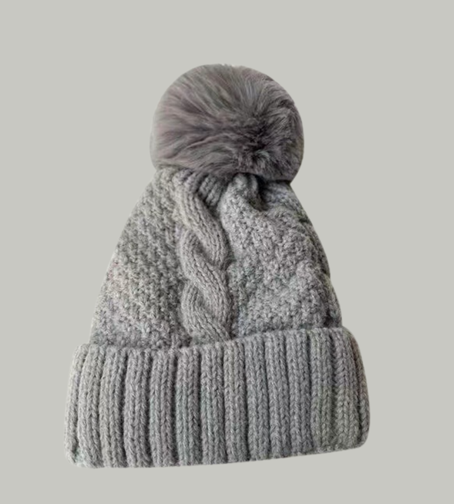 Warme Winterse Dames Gebreide Muts met Pompon