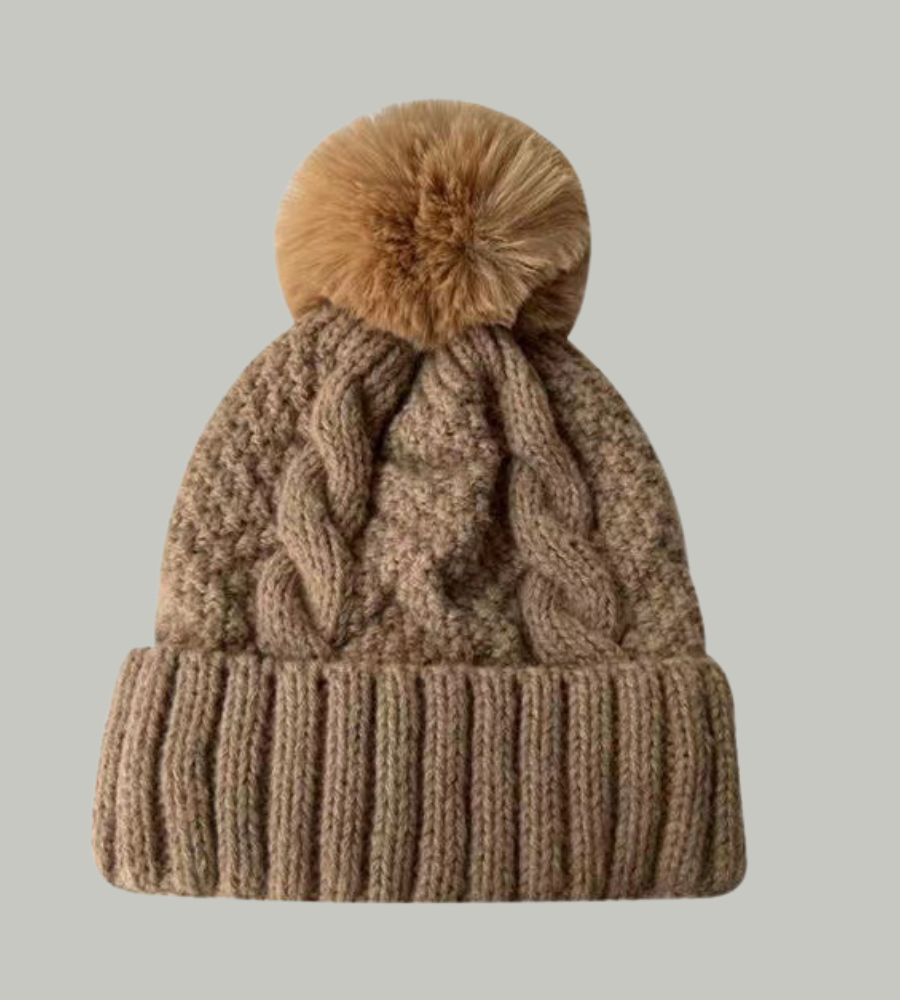 Warme Winterse Dames Gebreide Muts met Pompon