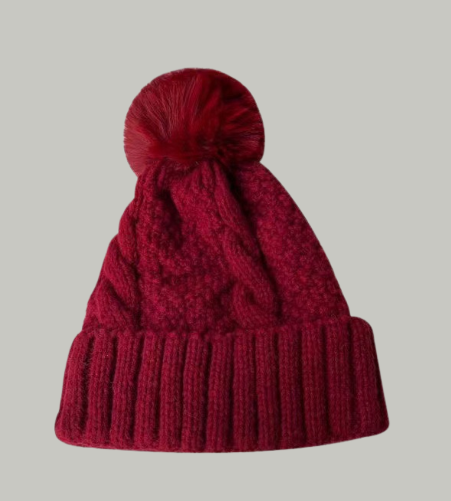 Warme Winterse Dames Gebreide Muts met Pompon