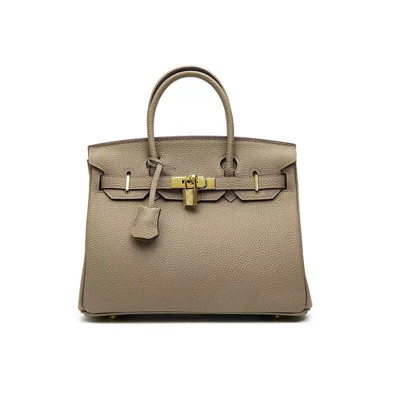 Elegant Women's Handbag with Gold-Toned Lock Detail