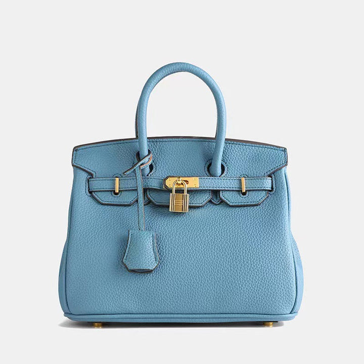 Elegant Women's Handbag with Gold-Toned Lock Detail